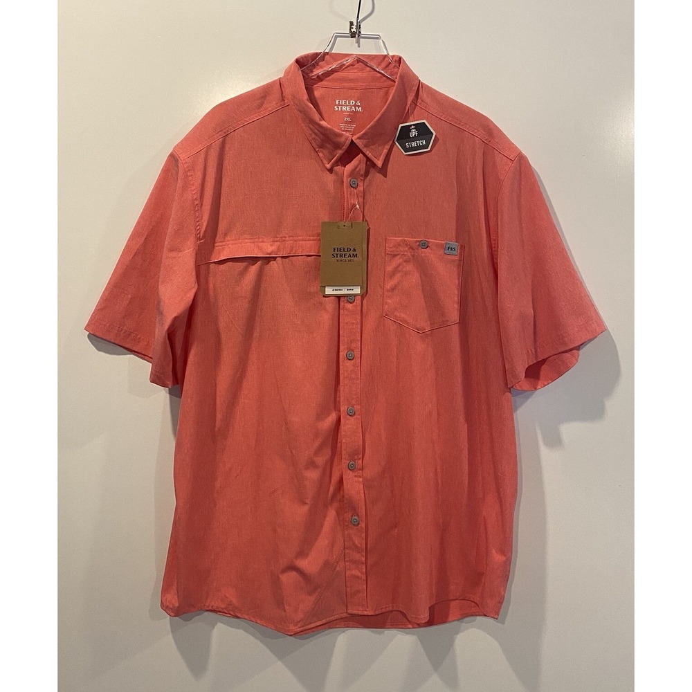 Field & Stream Mens 2XL Fishing Shirt Short Sleeve UPF 30 Smartwick Stretch NWT